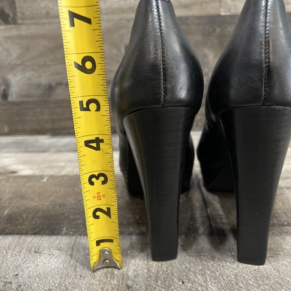 Trouvé Black Leather Platform Pumps Heels Size 8 M GREAT! - Picture 5 of 8